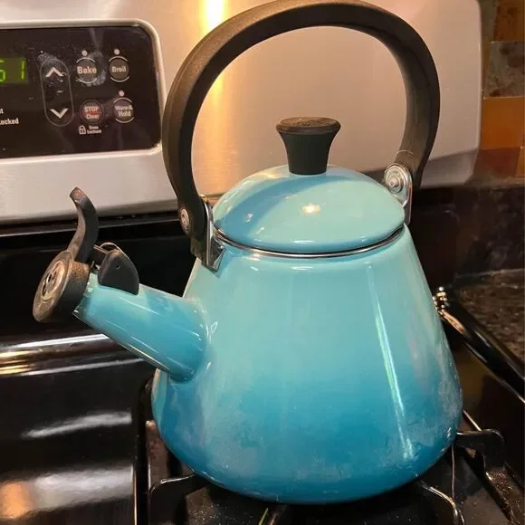 Le Creuset Turquoise Blue Ombré Tea Kettle Pot Kitchen